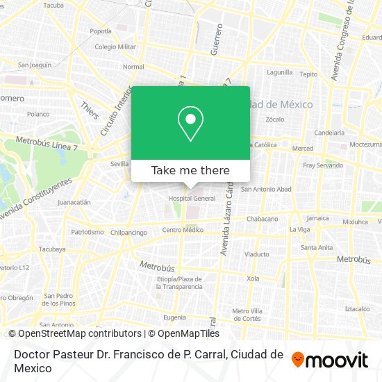 Doctor Pasteur Dr. Francisco de P. Carral map