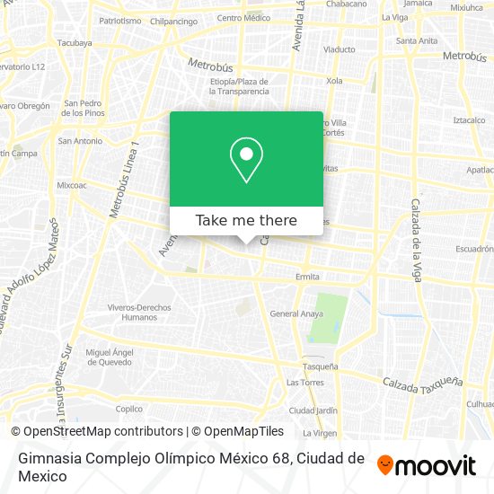 Mapa de Gimnasia Complejo Olímpico México 68