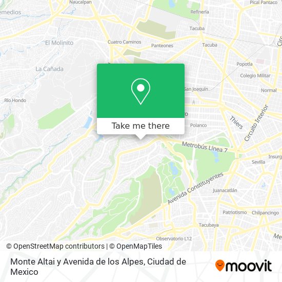 Monte Altai y Avenida de los Alpes map