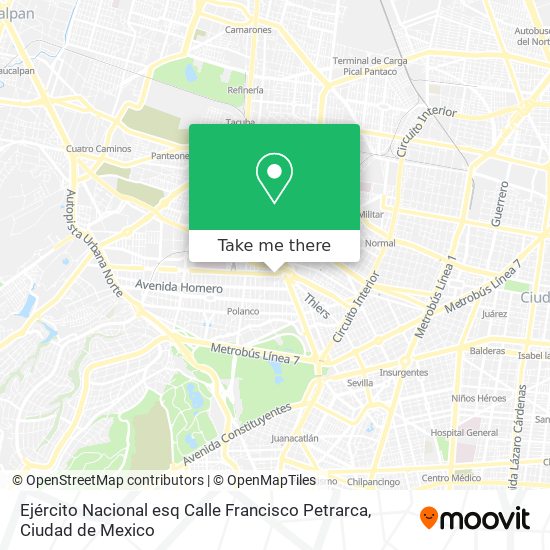 Mapa de Ejército Nacional esq Calle Francisco Petrarca