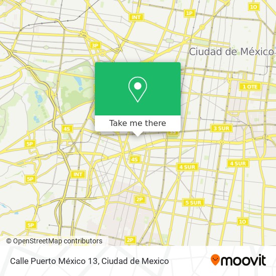 Mapa de Calle Puerto México 13