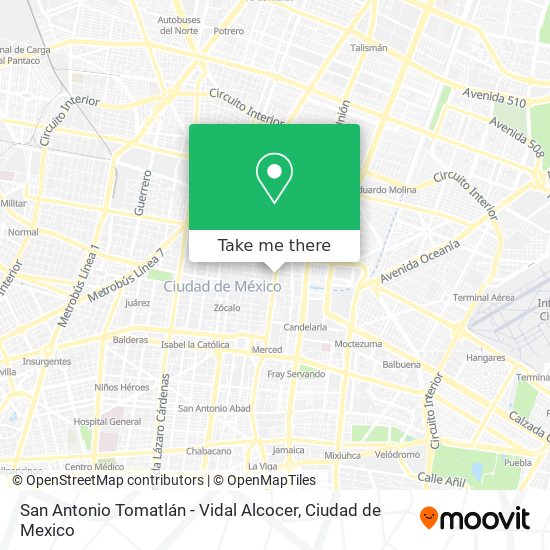 San Antonio Tomatlán - Vidal Alcocer map