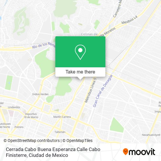 Cerrada Cabo Buena Esperanza Calle Cabo Finisterre map
