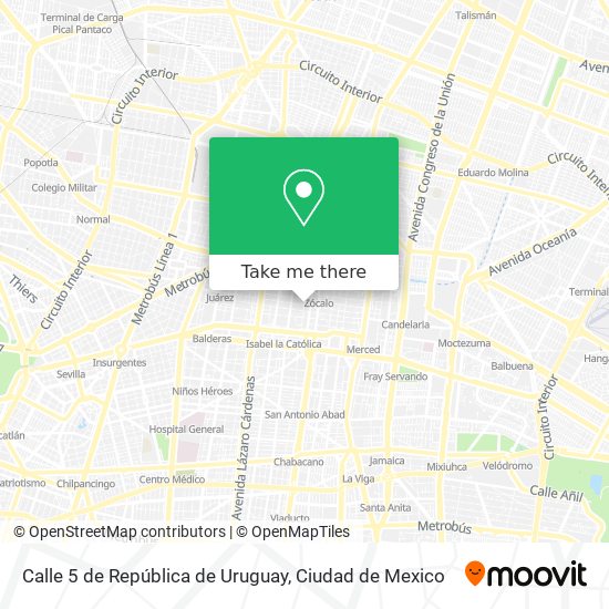 Mapa de Calle 5 de República de Uruguay