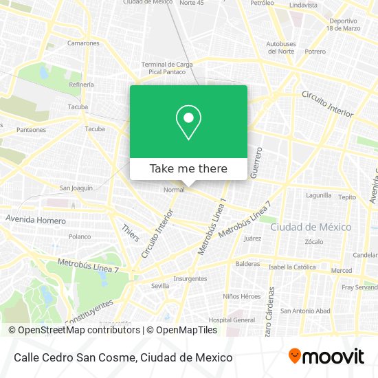 Mapa de Calle Cedro San Cosme