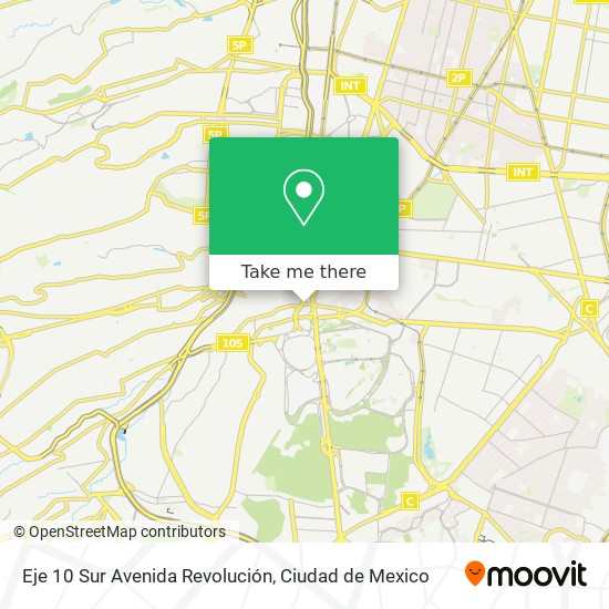 Eje 10 Sur Avenida Revolución map