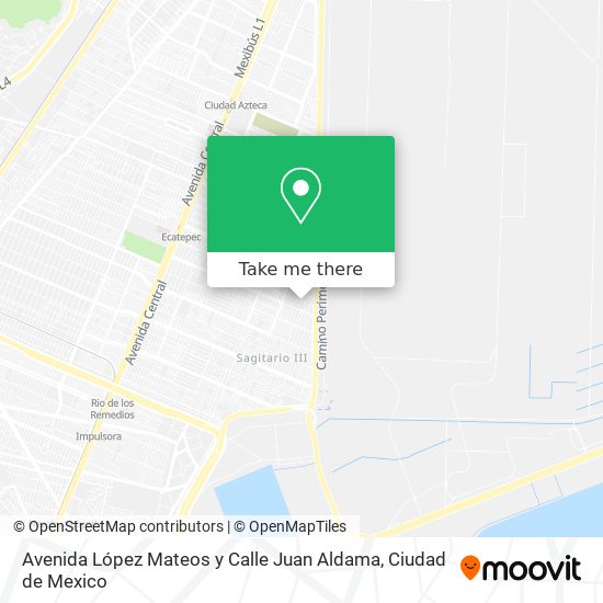 Mapa de Avenida López Mateos y Calle Juan Aldama