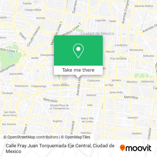 Calle Fray Juan Torquemada Eje Central map