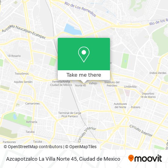Mapa de Azcapotzalco La Villa Norte 45