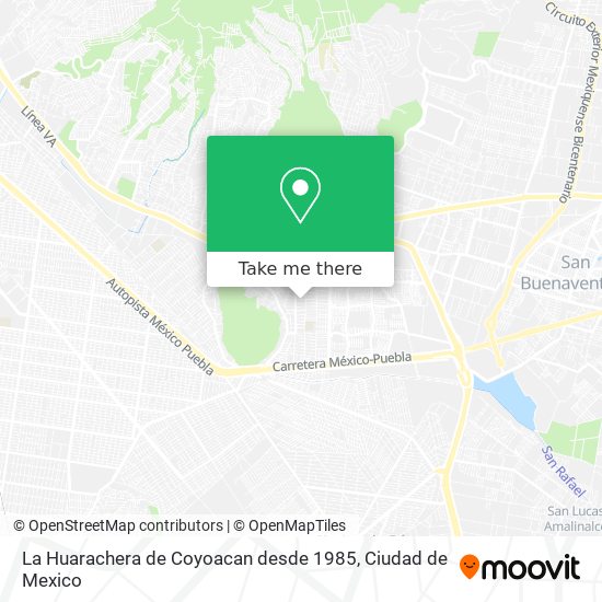 La Huarachera de Coyoacan desde 1985 map