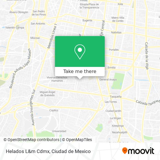 Mapa de Helados L&m Cdmx