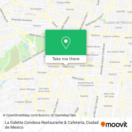 Mapa de La Galette Condesa Restaurante & Cafetería