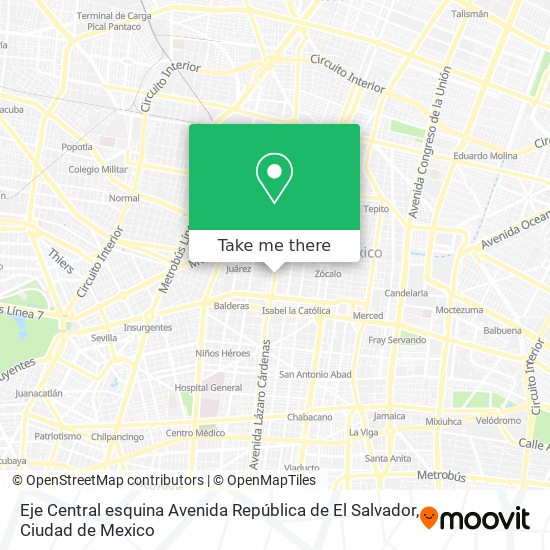 Eje Central esquina Avenida República de El Salvador map