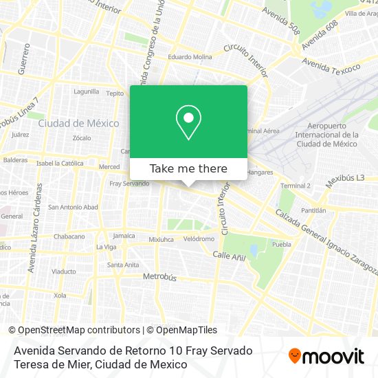 Mapa de Avenida Servando de Retorno 10 Fray Servado Teresa de Mier