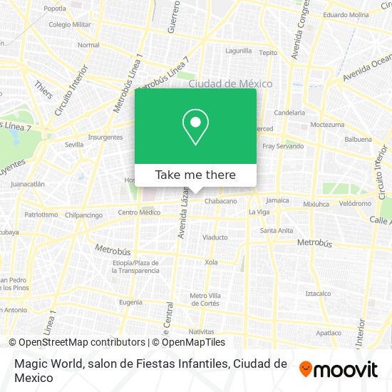 Mapa de Magic World, salon de Fiestas Infantiles