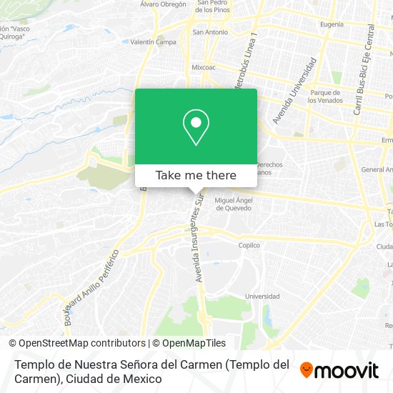 Mapa de Templo de Nuestra Señora del Carmen (Templo del Carmen)