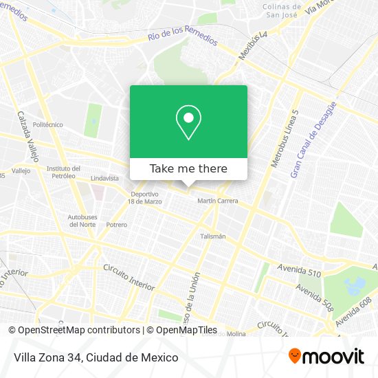 Villa Zona 34 map