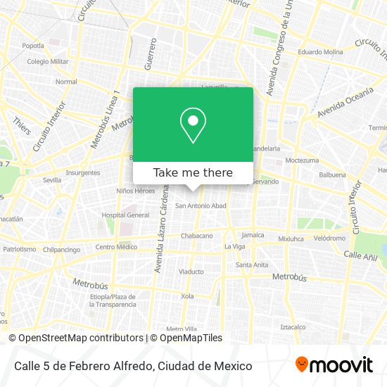 Calle 5 de Febrero Alfredo map