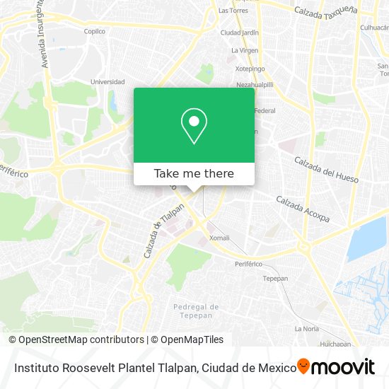 Instituto Roosevelt Plantel Tlalpan map