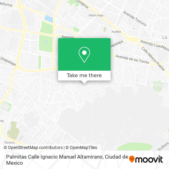 Mapa de Palmitas Calle Ignacio Manuel Altamirano
