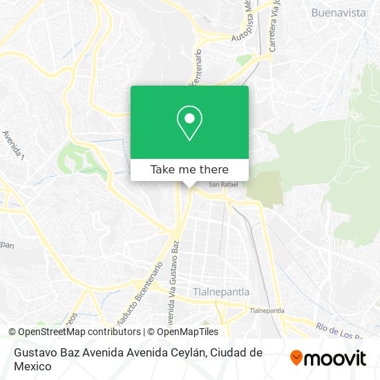 Mapa de Gustavo Baz Avenida Avenida Ceylán
