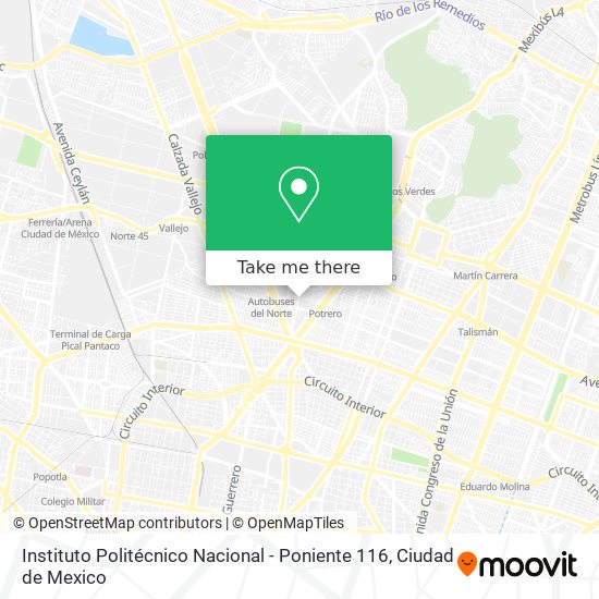 Instituto Politécnico Nacional - Poniente 116 map