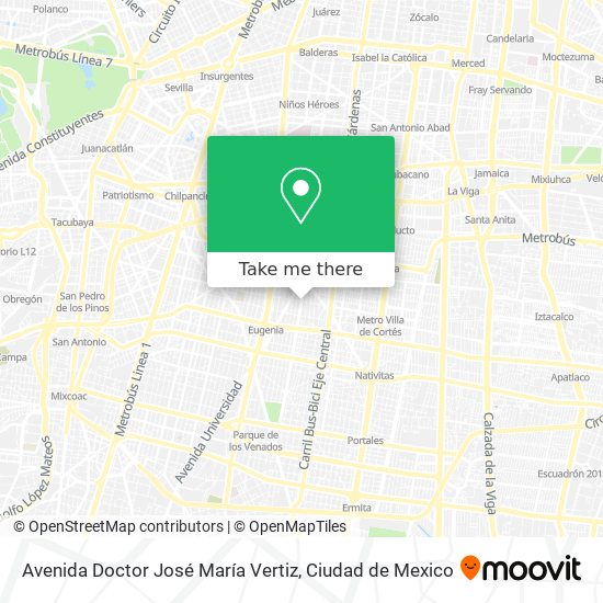 Avenida Doctor José María Vertiz map