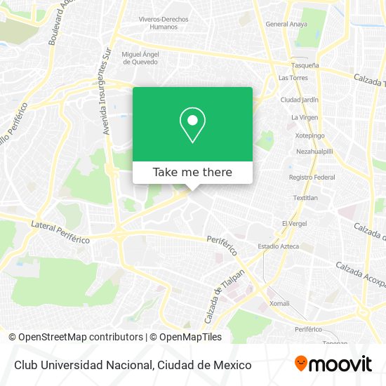 Mapa de Club Universidad Nacional