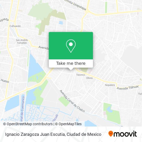 Ignacio Zaragoza Juan Escutia map
