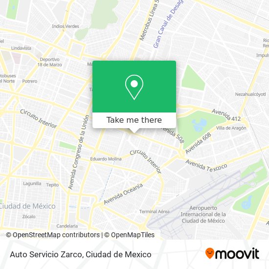 Mapa de Auto Servicio Zarco