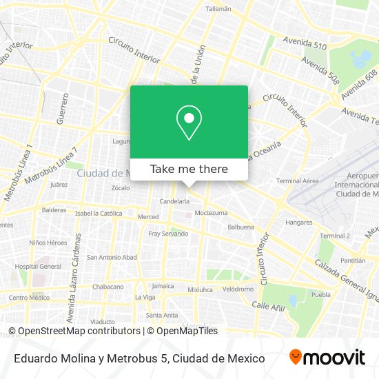 Eduardo Molina y Metrobus 5 map
