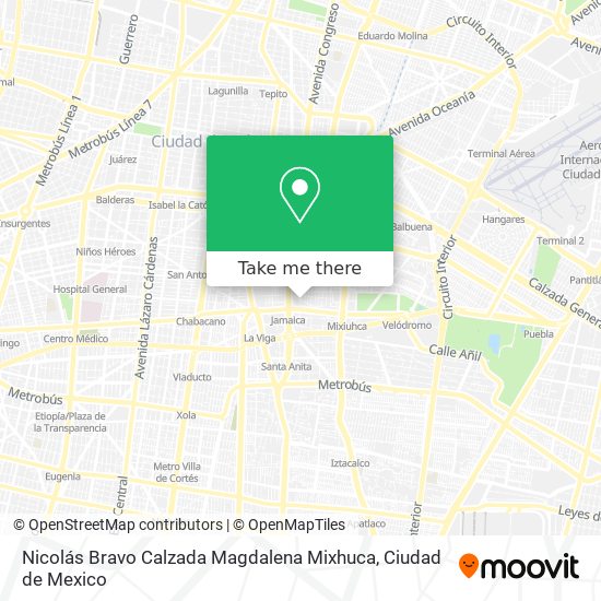 Nicolás Bravo Calzada Magdalena Mixhuca map