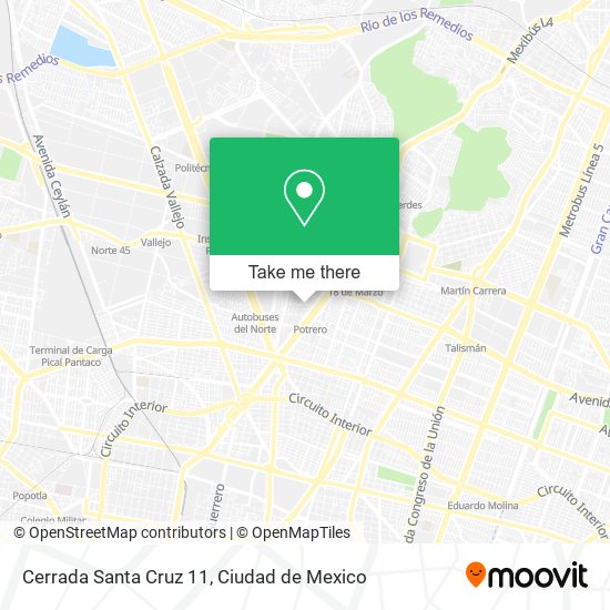 Cerrada Santa Cruz 11 map