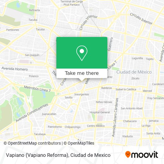 Mapa de Vapiano (Vapiano Reforma)