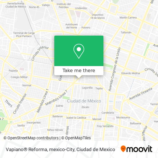 Vapiano® Reforma, mexico-City map