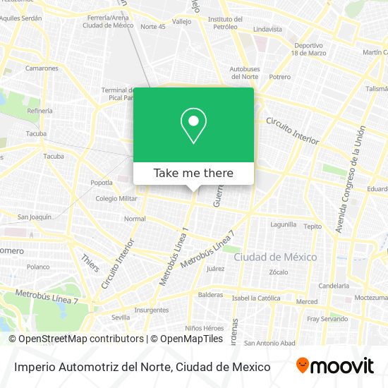 Mapa de Imperio Automotriz del Norte