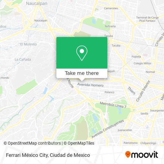 Mapa de Ferrari México City