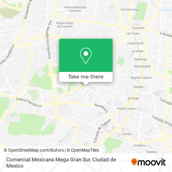 Comercial Mexicana Mega Gran Sur map