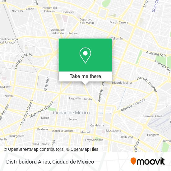Distribuidora Aries map