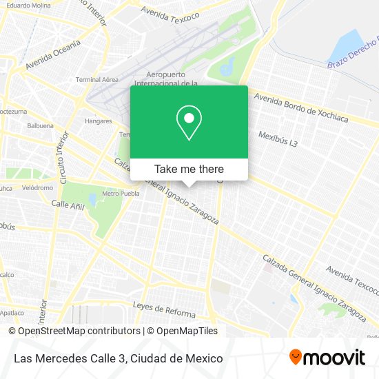 Las Mercedes Calle 3 map