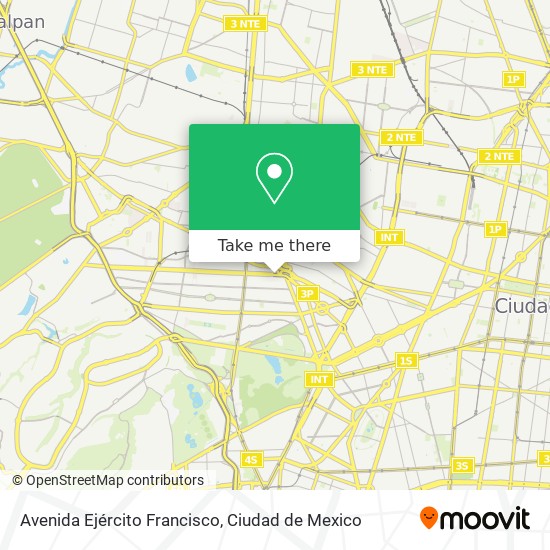 Mapa de Avenida Ejército Francisco