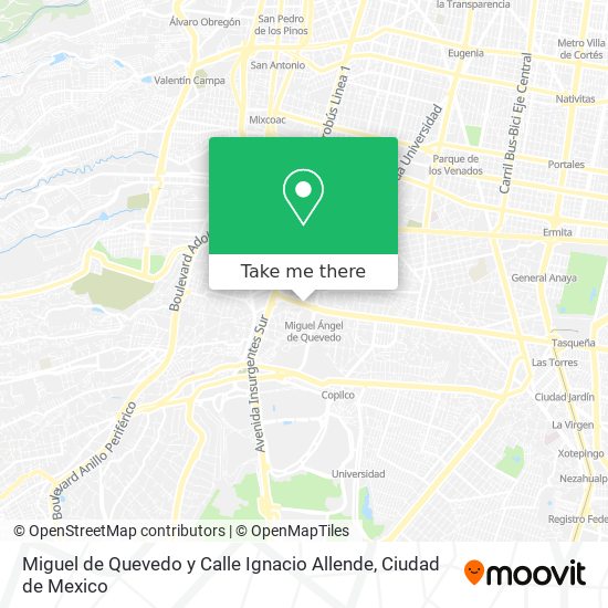 Miguel de Quevedo y Calle Ignacio Allende map