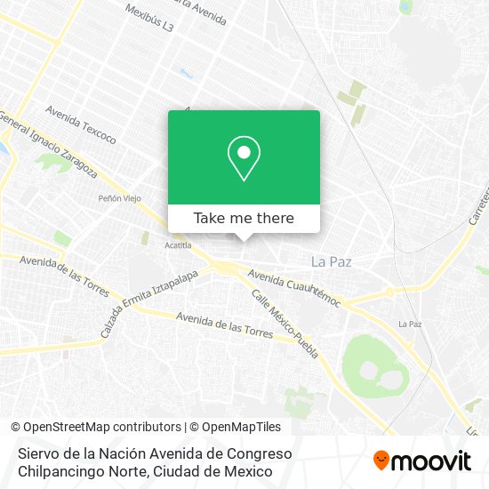 Mapa de Siervo de la Nación Avenida de Congreso Chilpancingo Norte