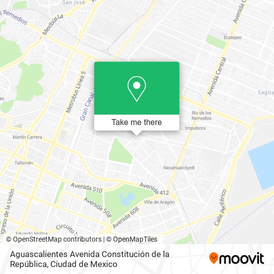 Aguascalientes Avenida Constitución de la República map