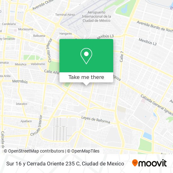 Sur 16 y Cerrada Oriente 235 C map