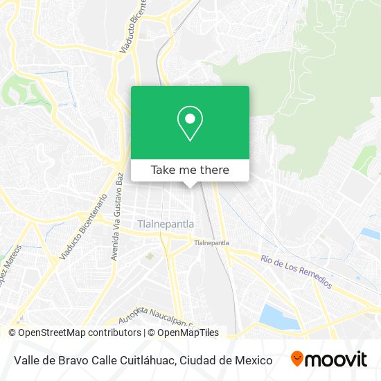 Mapa de Valle de Bravo Calle Cuitláhuac