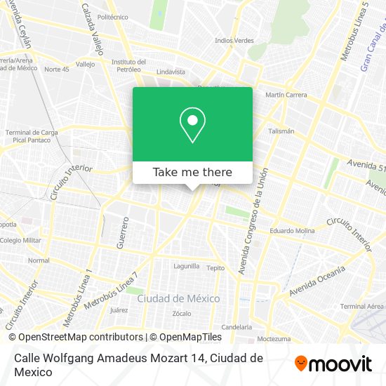 Mapa de Calle Wolfgang Amadeus Mozart 14