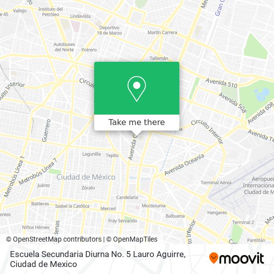 Escuela Secundaria Diurna No. 5 Lauro Aguirre map