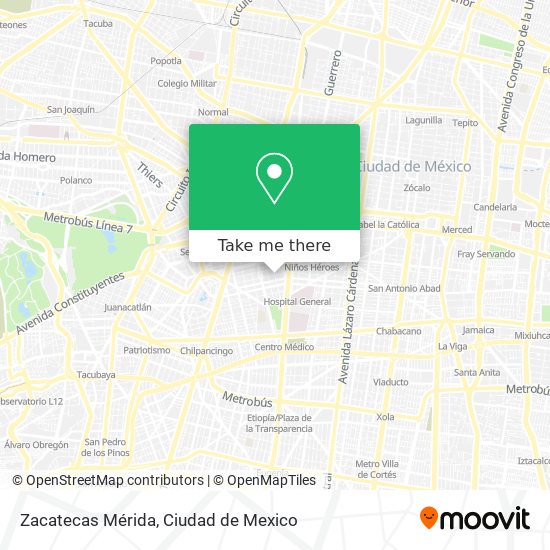 Mapa de Zacatecas Mérida