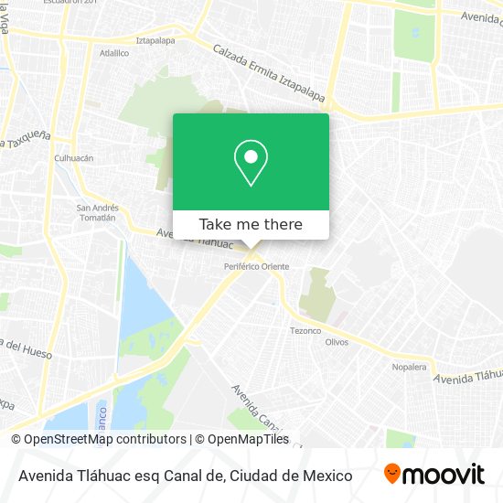 Avenida Tláhuac esq Canal de map